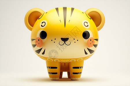 老虎玩偶可爱的黄色老虎插画插画