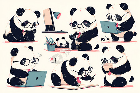 可爱的熊猫背景图片
