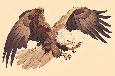 翱翔的雄鹰羽毛双翼高清图片