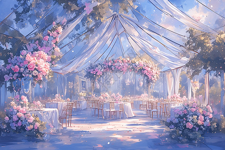 美丽的婚宴背景图片