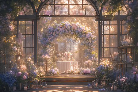 浪漫的婚宴背景图片