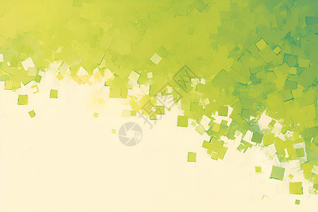 抽象绿色方块向下掉落的绿色方块插画