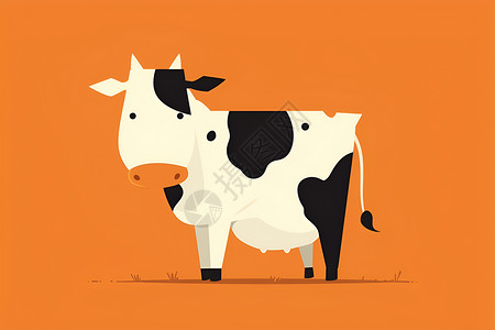 站立图标站立的奶牛插画