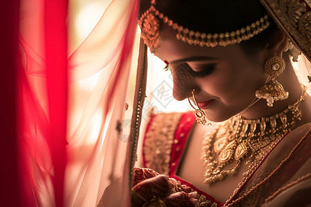 美丽的印度新娘背景