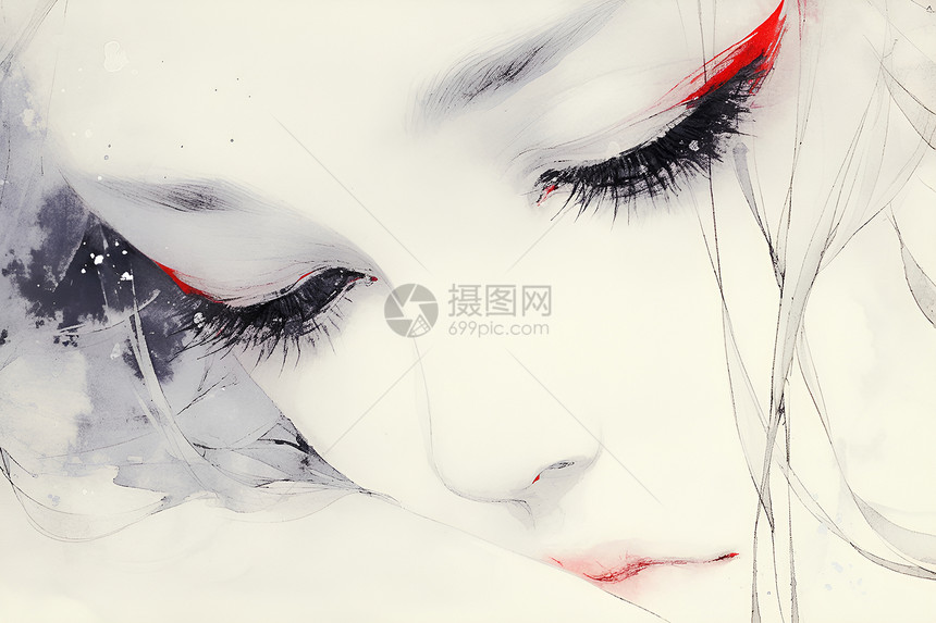 梦幻中式少女插画图片