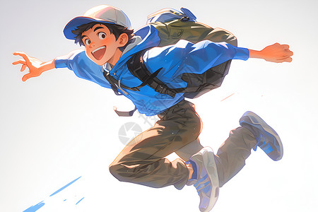 中公教育快乐奔跑中的亚洲男孩插画