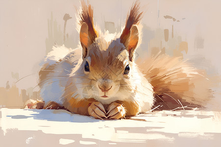 绘画的小松鼠背景图片