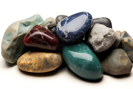 石材保养五彩斑斓的卵石背景
