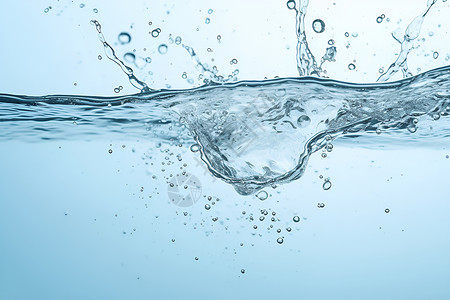 C4D水花水中的水泡和水珠背景