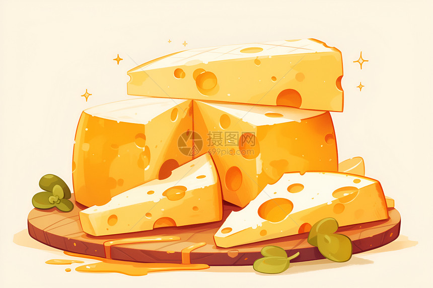 一盘美味的奶酪图片