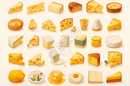 奶酪艺术拼图高清图片