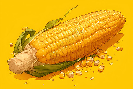 营养玉米插画插画