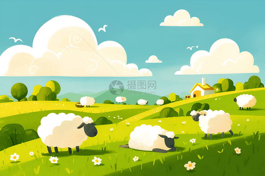 农村的羊群图片