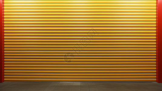 黄色金属门仓库铝门高清图片