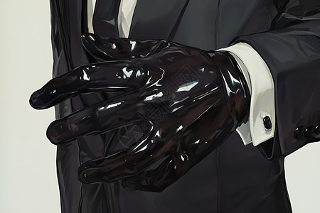 黑色游船男子黑色的手套插画