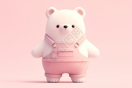 穿粉色工作的白熊高清图片