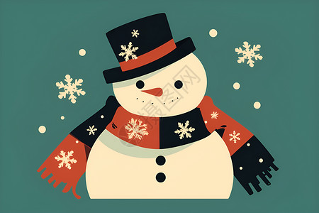 欢乐冬天的雪人背景图片