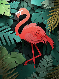红色火烈鸟卡通水鸟高清图片