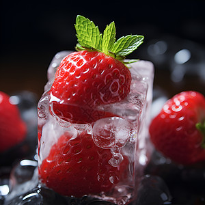 冰冻草莓冰冻的草莓背景