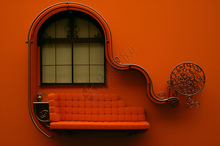 红色沙发背景图片
