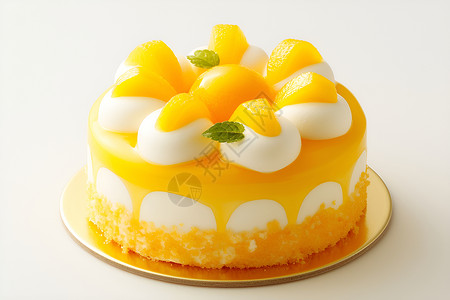 可口芒果甜蜜的蛋糕食物插画