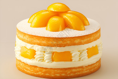 可口芒果甜蜜可口的蛋糕插画