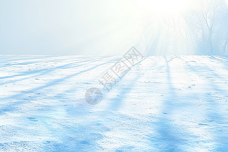 冬日阳光下的雪地插画