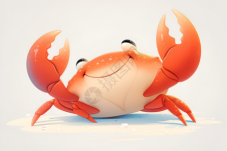 可爱螃蟹的插画高清图片