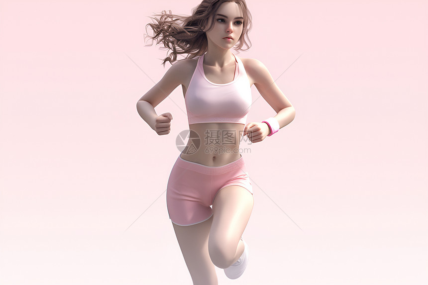 跑步运动的女子图片