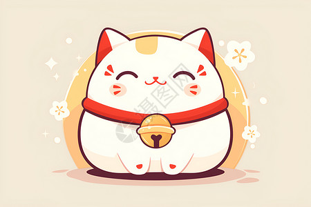 带垫子的招财猫可爱的招财猫插画