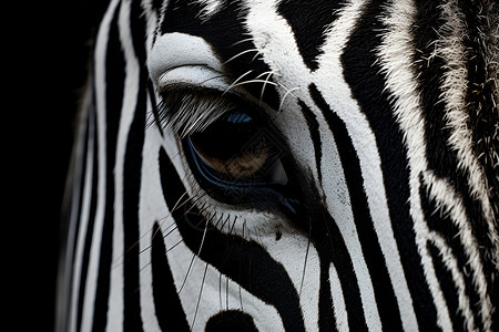 黑白斑马动物斑纹的高清图片