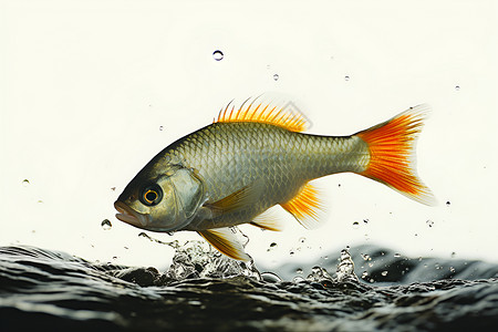 跳跃鱼水面的鱼设计图片