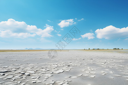 蓝天下的戈壁滩背景图片