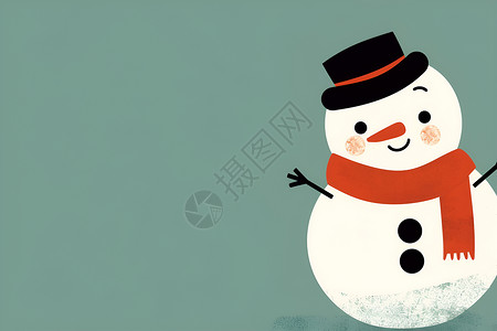 可爱的雪人插画背景图片