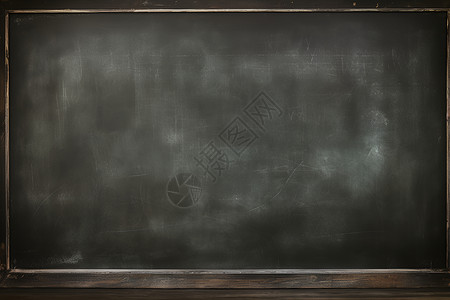 粉笔纹理字体设计黑板上有木框架背景