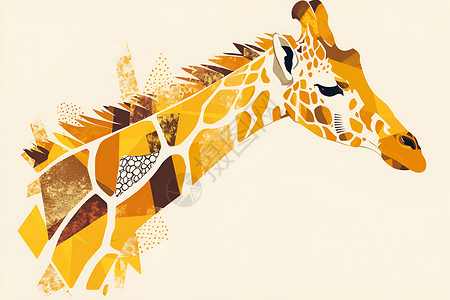 彩色斑驳的长颈鹿背景图片