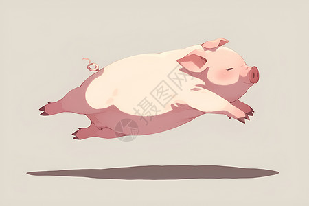 让思想飞起来飞起来的小猪插画