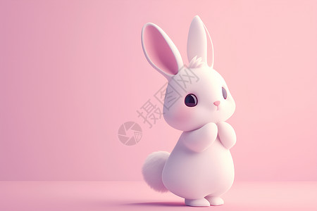 可爱小白兔的精美插图背景图片