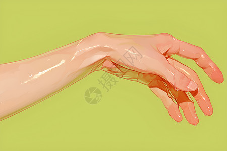 乳胶指尖超现实主义的手插画