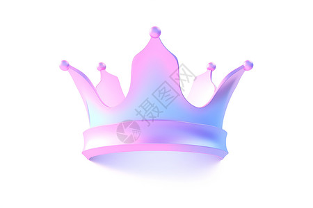 粉蓝渐变的王冠背景图片