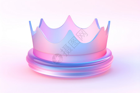 戴王冠粉蓝的皇冠插画