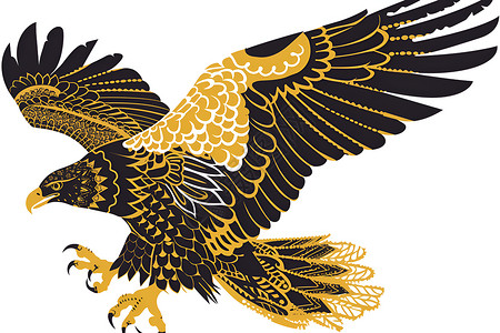 金色老鹰素材金色的老鹰插画