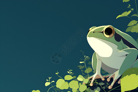 皮肤纹理纸条上的青蛙插画