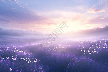 紫色的花海薰衣草鲜花高清图片