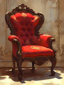 复古的红色椅子高清图片
