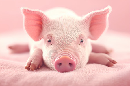 慵懒的小猪农业绘画素材高清图片