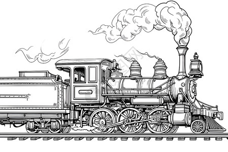 动态绘画火车背景图片