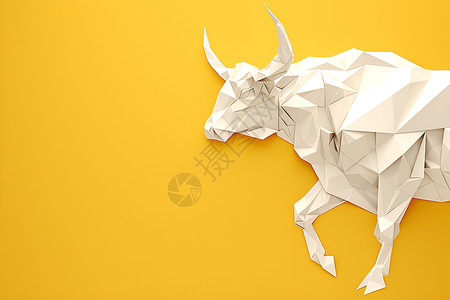 木艺工艺工艺精湛的折纸牛插画