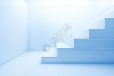 白边框简约风格的楼梯插画