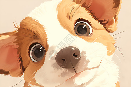 卡通小狗对话框可爱的小狗插画